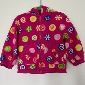 COPY - GYMBOREE Toddler Girls Pink Candy Shoppe Fleece Zip Up Jacket 18-24 Mont…